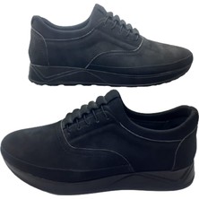 Beren Erkek Siyah Süet Lastikli Ortopedik Taban Günlük Şık Ayakkabı Bern1547-9