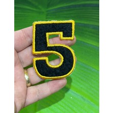 Gönülden Tasarım 6x4 cm Dokuma Ütü Ile Yapışan 5 Rakamı Arma Yama Dikiş Aksesuarı