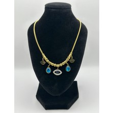 Arnes Jewelry Çelik Zirkon Taşlı Göz Detaylı Kolye