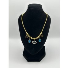 Arnes Jewelry Çelik Zirkon Taşlı Göz Detaylı Kolye