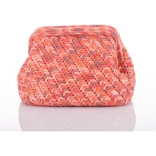 Jobonel Pembe Rafya Burslu Clutch Çanta