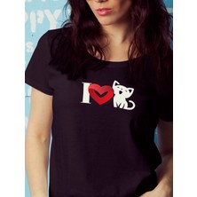 Tp Shop Kadın T-Shirt I Love Cat Kediyi Seviyorum T-Shirt