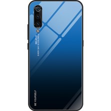 4U Sky Gradyan Temperli Cam Tpu+Pc Xiaomi Mi 9-Blue Siyah Için Mobil Arka Kapak (Yurt Dışından)