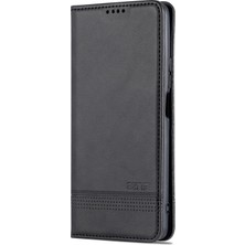 4U Sky Cüzdan Tasarımı Dayanıklı Pu Deri Deri Şok Geçirmez Telefon Kapak Kılıfı Xiaomi 11T/XIAOMI 11T Pro-Black (Yurt Dışından)