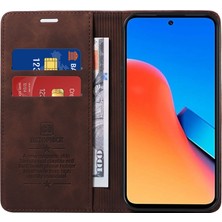 4U Sky Xiaomi Redmi Için 12 4g Rfıd Engelleyen Telefon Kılıfı Cüzdan Stand Pu Deri Flip Kapak-Kahverengi (Yurt Dışından)