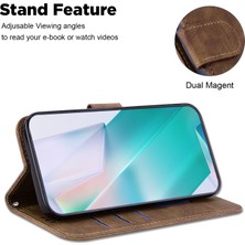 4U Sky Xiaomi Için Stand Cüzdan Telefon Kılıfı Poco F5 5g/redmi Not 12 Turbo, Tiger Deseni Pu Deri Flip Cover-Brown (Yurt Dışından)