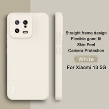 4U Sky Xiaomi 13 5g Düz Kenar Tpu Kasası Konut Kesim Kayık Koruma Kaynak Kapak Kapak-Beyaz (Yurt Dışından)