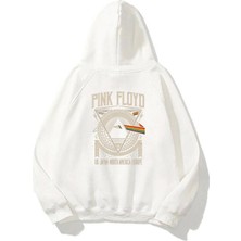 The Wert Unisex Pınk Floyd Uk Japan North Ön Arka Baskılı Beyaz Sweatshirt Hoodie