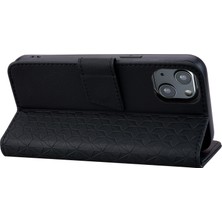 Forestl Digital iPhone14 Plus Case Cüzdan Stand Baskılı Rhombus Telefon Kapak Black (Yurt Dışından)