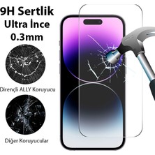 Ally iPhone 15 Pro Max Full Hd Tempered Kırılmaz Cam Ekran Koruyucu