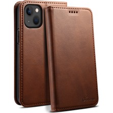 Forestl Digital iPhone15 Plus Cüzdan Kılıf Buzağı Dokusu Pu Deri Telefon Stand-Brown (Yurt Dışından)