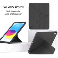 CepLab Apple iPad 10. Nesil 10.9 Inç 2022 Kılıf Kalem Bölmeli Silikon Smart Cover Tablet Kılıfı