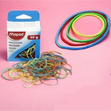 Maped Kauçuk Renkli Ambalaj Lastiği 50 gr Farklı Boylarda Karışık Rengarenk