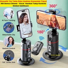 Ucuzcu Market Kalite Otomatik Yüz Takip Eden Uzaktan Kumandalı Tripod 360 Derece Dönme Vücut Hareket Takip Kontrolü Gimbal Sabitleyici