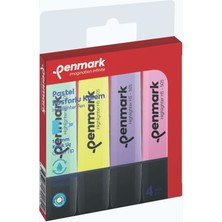 Penmark 4 Parça Pastel Renk Fosforlu Işaretleme Kalem Seti Yüksek Kalite ve Renk Parlaklığı