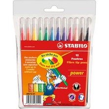 Stabilo Power 12'li Set Keçeli Kalem Renkli Kalite Su Bazlı Mürekkep Kullanımı