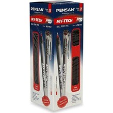 Pensan My-Tech Kırmızı Tükenmez Kalem 1,0 mm 25'li Paket Yazım İçin Pratik Seçim