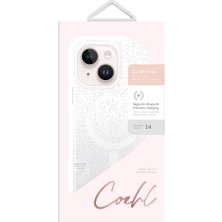 Coehl iPhone 14 Uyumlu Kılıf Magsafe Şarj Özellikli Simli Arka Yüzey Coehl Lumino Kapak Gümüş