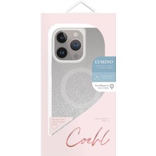 Coehl iPhone 15 Pro Max Uyumlu Kılıf Magsafe Şarj Özellikli Simli Arka Yüzey Coehl Lumino Kapak Gümüş