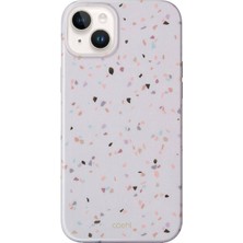 Coehl iPhone 14 Uyumlu Kılıf Mozaik Desenli Coehl Terrazzo Kapak Pembe