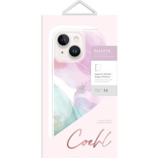 Coehl iPhone 14 Uyumlu Kılıf Dalgalı Çizgi Desenli Coehl Palette Kapak Lila