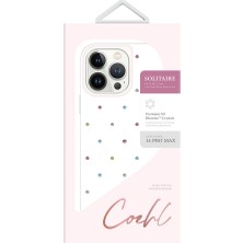 Coehl iPhone 14 Pro Max Uyumlu Kılıf Tektaş Desenli Coehl Solitaire Kapak Şeffaf