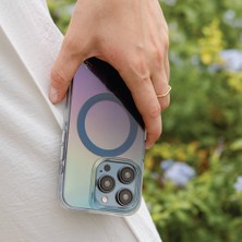 Coehl iPhone 15 Pro Max Uyumlu Kılıf Magsafe Şarj Özellikli Mistik Mor Renkli Coehl Dazze Kapak Mavi