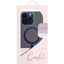 Coehl iPhone 15 Pro Max Uyumlu Kılıf Magsafe Şarj Özellikli Mistik Mor Renkli Coehl Dazze Kapak Mavi