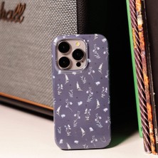 Coehl iPhone 15 Pro Max Uyumlu Kılıf Mini Çayır Çiçekleri Desenli Coehl Prairie Kapak Lacivert