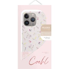 Coehl iPhone 15 Pro Uyumlu Kılıf Mini Çayır Çiçekleri Desenli Coehl Prairie Kapak Pembe Açık