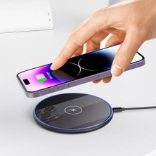 Wiwu Masaüstü Wireless Şarj Aleti Wiwu WI-W012 Quantus 15W Hızlı Şarj Özellikli Siyah