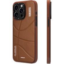 YoungKit iPhone 15 Pro Max Uyumlu Kılıf Magsafe Şarj Özellikli Youngkit Backboard Serisi Leather Kahverengi