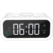 Wiwu Wireless Şarj Aleti Dijital Saat Alarm ve LED Işık Özellikli Wiwu WI-W015 Time 4in1