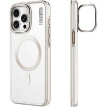 YoungKit iPhone 14 Pro Uyumlu Kılıf Magsafe Şarj Özellikli Youngkit Crystal Grid Gold