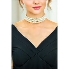 Minimalist Tasarım Zirkon Taşlı Inci Choker Inci Choker Kolye Tasma Kolye Kadın Gül Choker Kolye