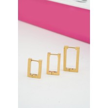 By Zeyna Aksesuar Kadın Vip Seri 316 L Paslanmaz Çelik Didörgen Model 3'lü Küpe Seti