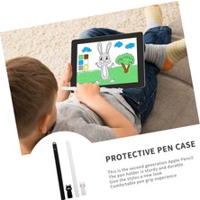 Coverzone Apple Pencil 2. Nesil Uyumlu Kılıf Silikon Kalem Kılıfı Sevimli Karekter Stylus Kılıf Stylus Silikon Kalem Ucu Koruma Yaratıcı Kalem Ucu Kaymaz Kalem Kapağı