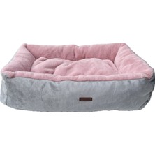 Pawland Tavşan Tüyü Peluş Orta ve Büyük Irk Köpek Yatağı 80*60cm Pembe