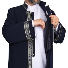 Akıncı Tekstil Imam Cübbesi Lacivert - Biyeli Lacivert  Bordürlü