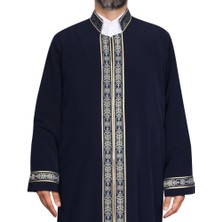 Akıncı Tekstil Imam Cübbesi Lacivert - Biyeli Lacivert  Bordürlü