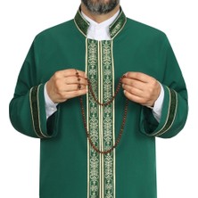 Akıncı Tekstil Imam Cübbesi Yeşil - Biyeli Yeşil Bordürlü