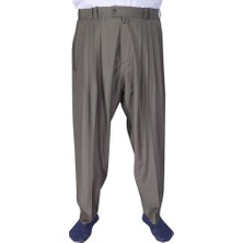 Akıncı Tekstil 4 Pileli Şalvar Pantolon Açık Kahve
