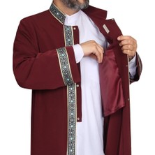 Akıncı Tekstil Imam Cübbesi Bordo - Biyeli Mavi Bordürlü