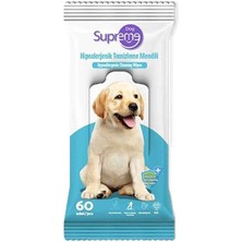 Supreme Kokusuz Hipoalerjenik Köpek Temizleme Mendili 60 Adet