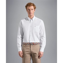 Paul & Shark  Erkek Pamuklu Normal Kesim Rahat Beyaz Gömlek C0P3001-010