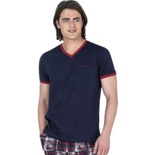 Pierre Cardin Erkek V Yaka Yazlık Pijama Takım, %100 Pamukludur