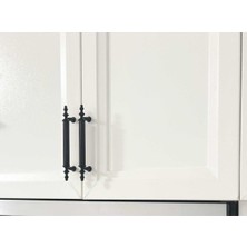 Koldoor Şehzade Siyah Tv Ünitesi Vestiyer Yatak Odası Mutfak Dolap Çekmece Kulpu 192 mm (19,2 Cm) 3 Adet