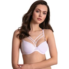 Anıl Dekolte Detaylı Kadın Sütyen 3772 Beyaz - 80B