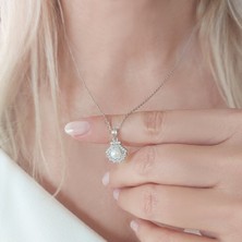 Vaoov 925 Ayar Gümüş Incili Istiridye Kolye