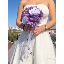 Medusa Ametist Gelin Buketi ve Damat Yaka Çiçeği (Düğün, Nişan, Gelin Buketi, Gelin Çiçeği)